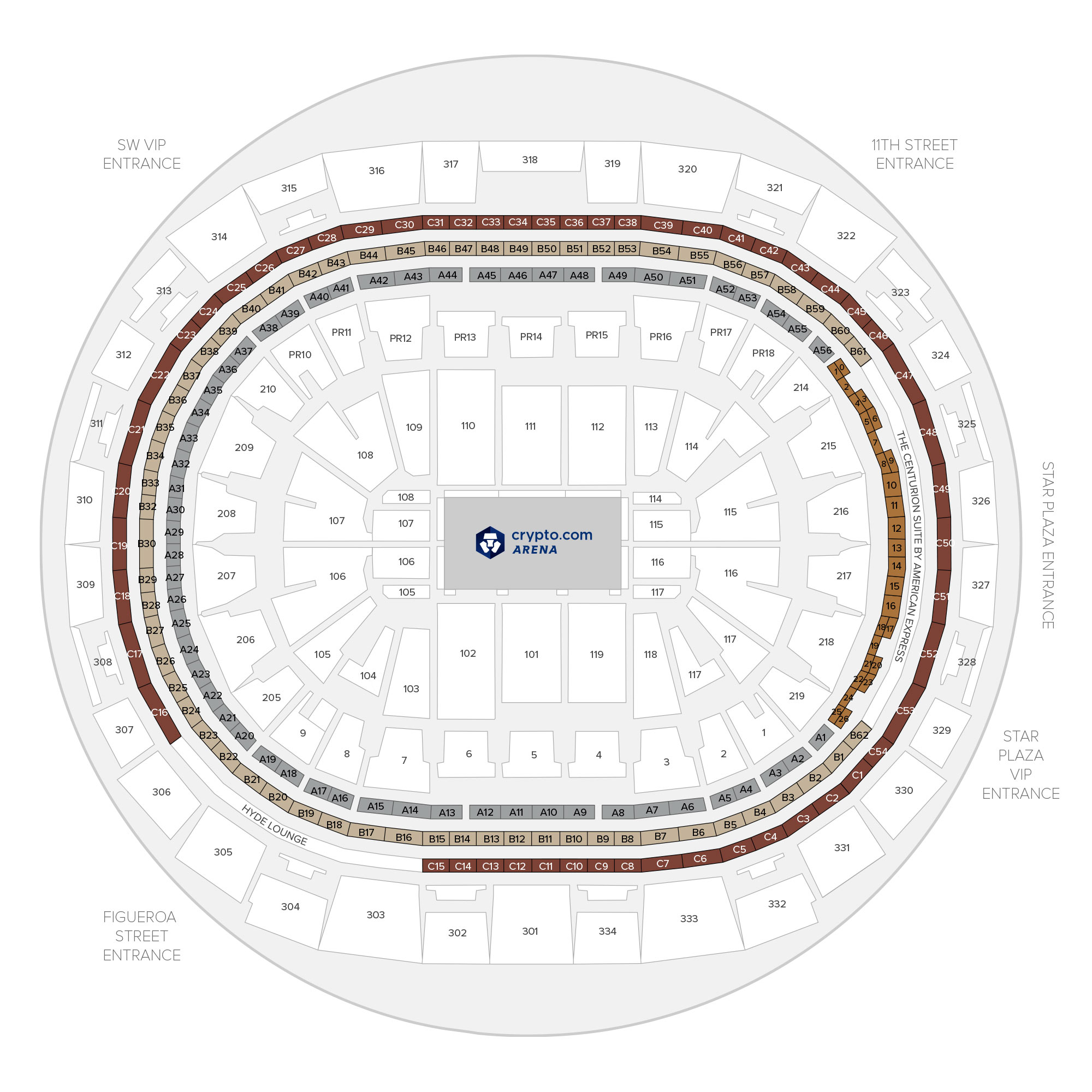 Crypto.com Arena /  Suite Map and Seating Chart